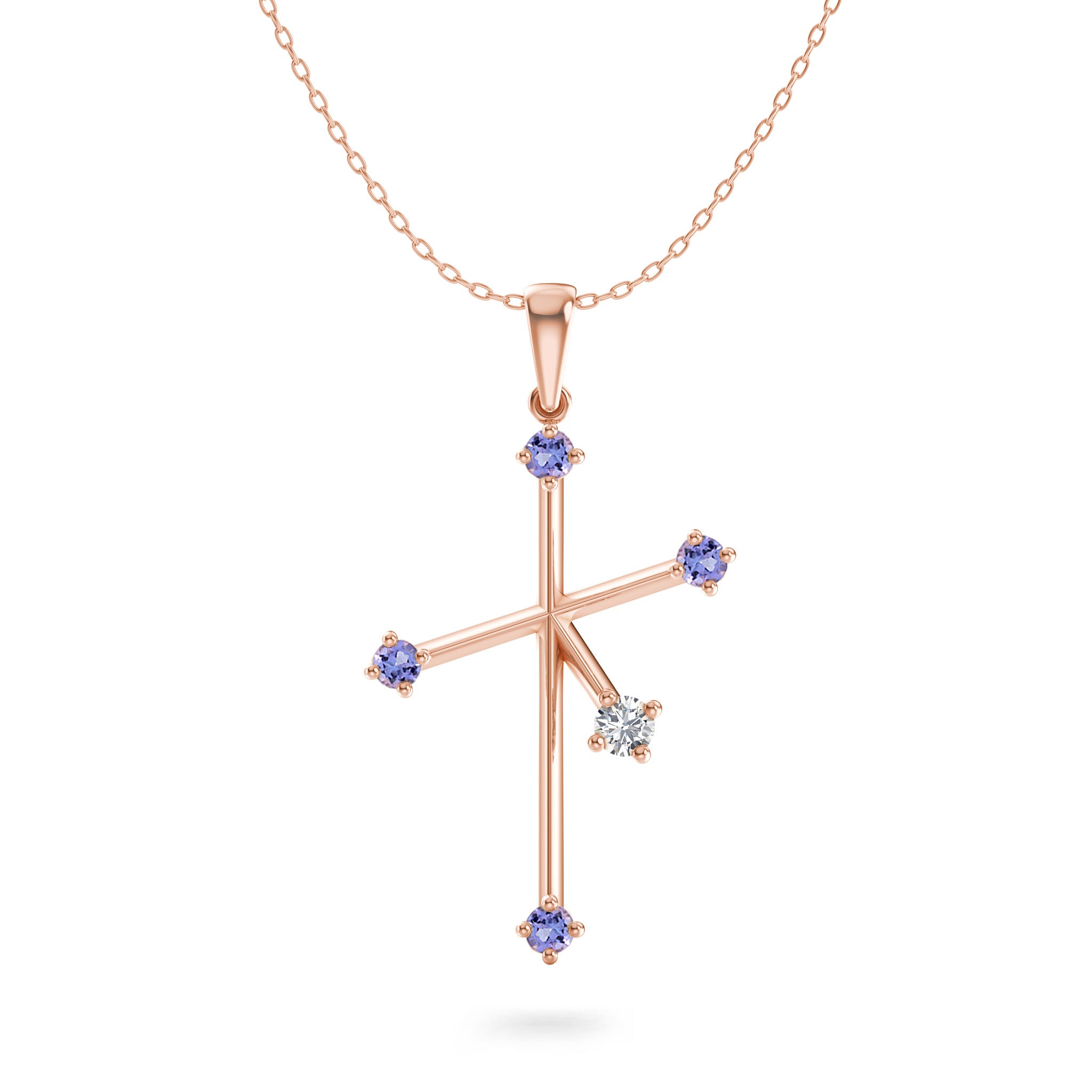 Buy Tanzanite Cross Pendant Necklace 20 Inches in Platinum Over Sterling  Silver 1.00 ctw at ShopLC.