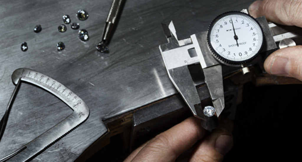 Shimansky diamond being measured by a Shimansky diamond expert