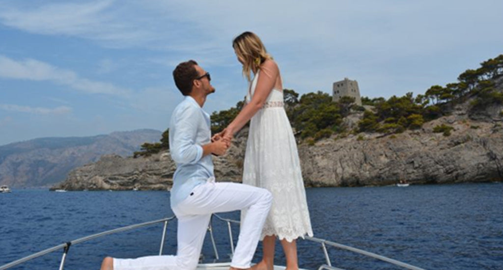Man proposing to woman in Capri, Italy