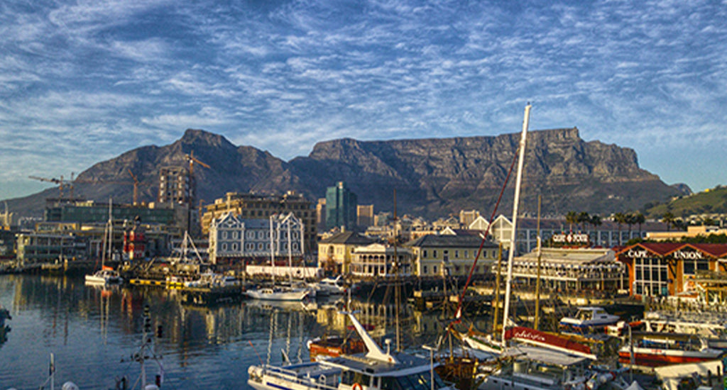 V&A Waterfront overlooking the harbour with Table Mountain in the backdrop