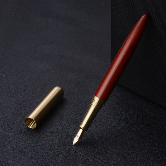 The Hemmingway  Handmade Wood and Brass Fountain Pen