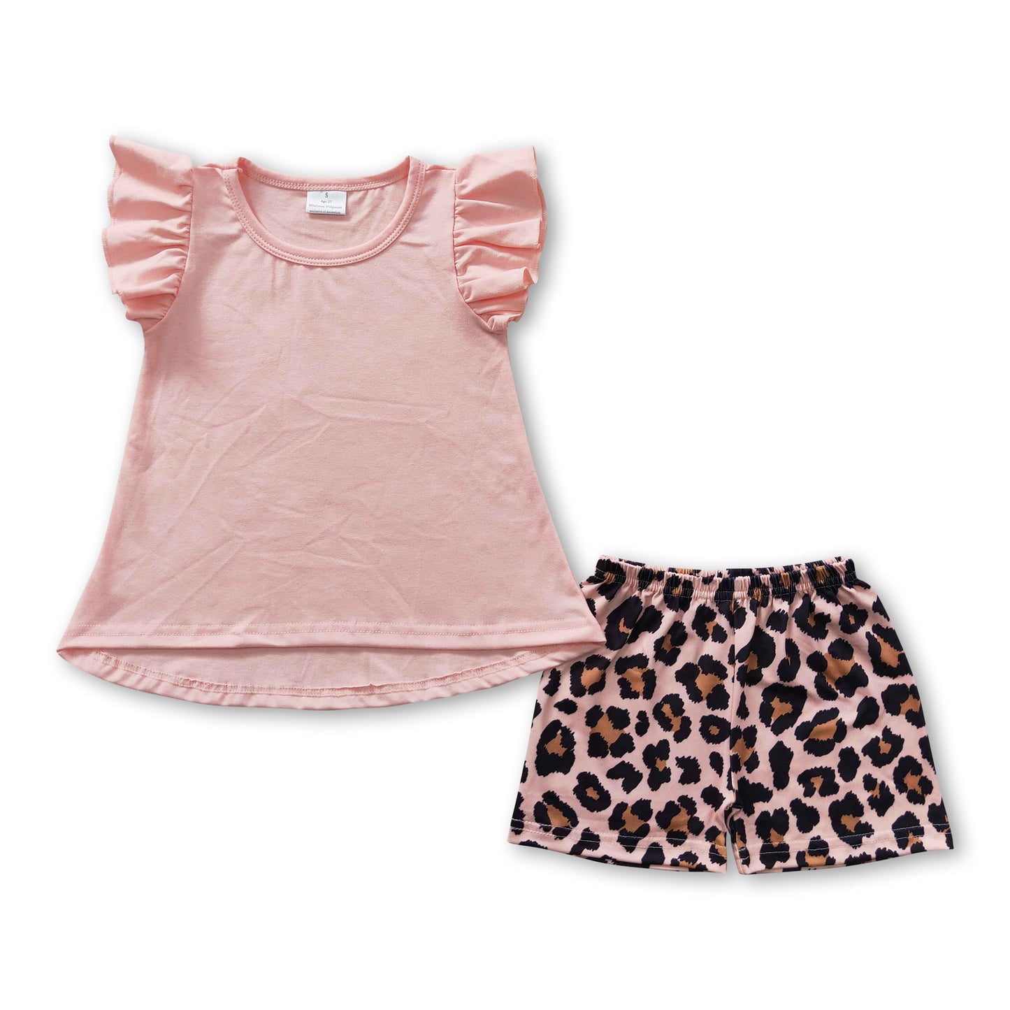 cotton shirt leopard shorts girls summer clothes – Western kids clothes