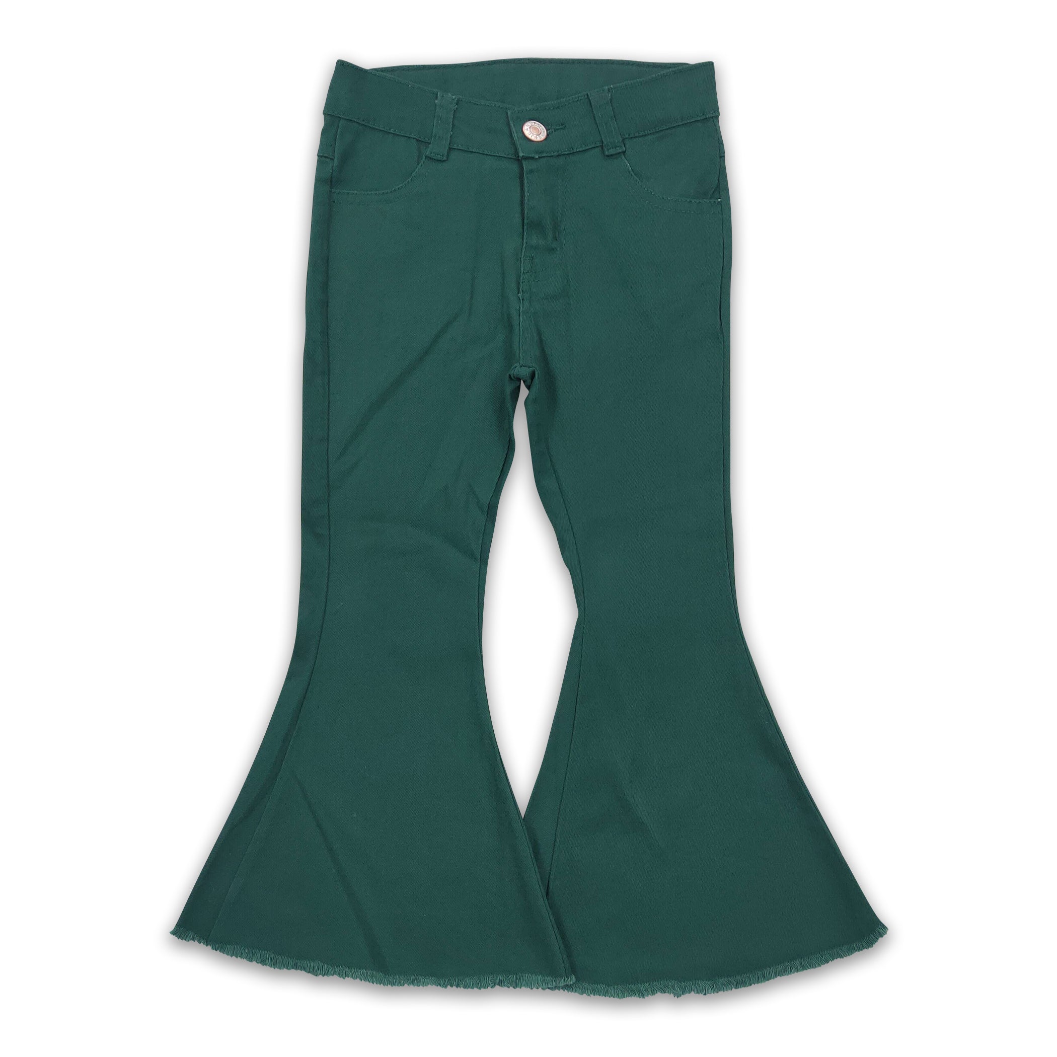 Dark green denim pants kids girls jeans – Western kids clothes