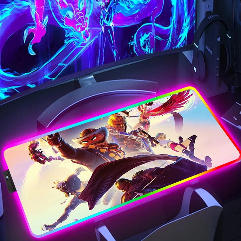 Fortnite Cute Mousepad Anime Gaming Backlight Large Gamer Extended Desk Protector Backlit Mat