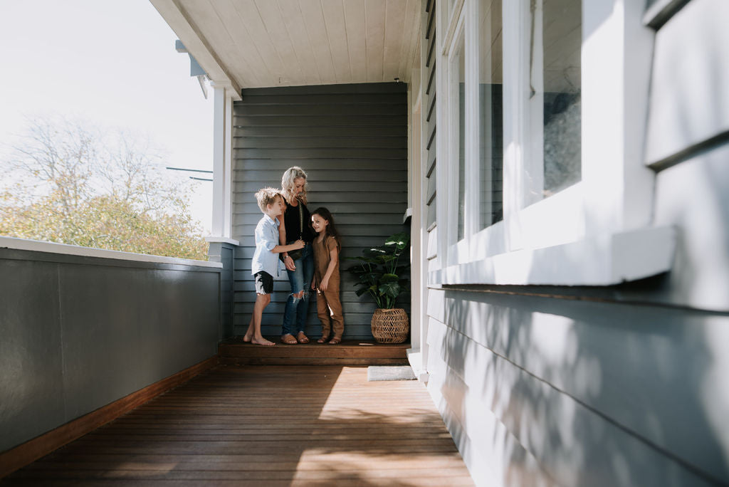 at home with Kellie Pardoe for Saben Mother's Day portrait series