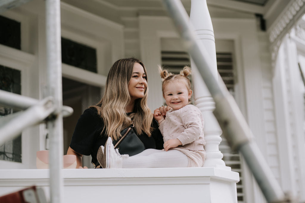 Fiona Goddard with her daughter Billie for Saben Mother's Day Project 2020 captured by Tash Stokes of Black Robin Photography