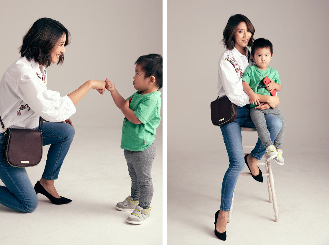 Sylvia Yang and son Shunta for Saben Mother's Day campaign