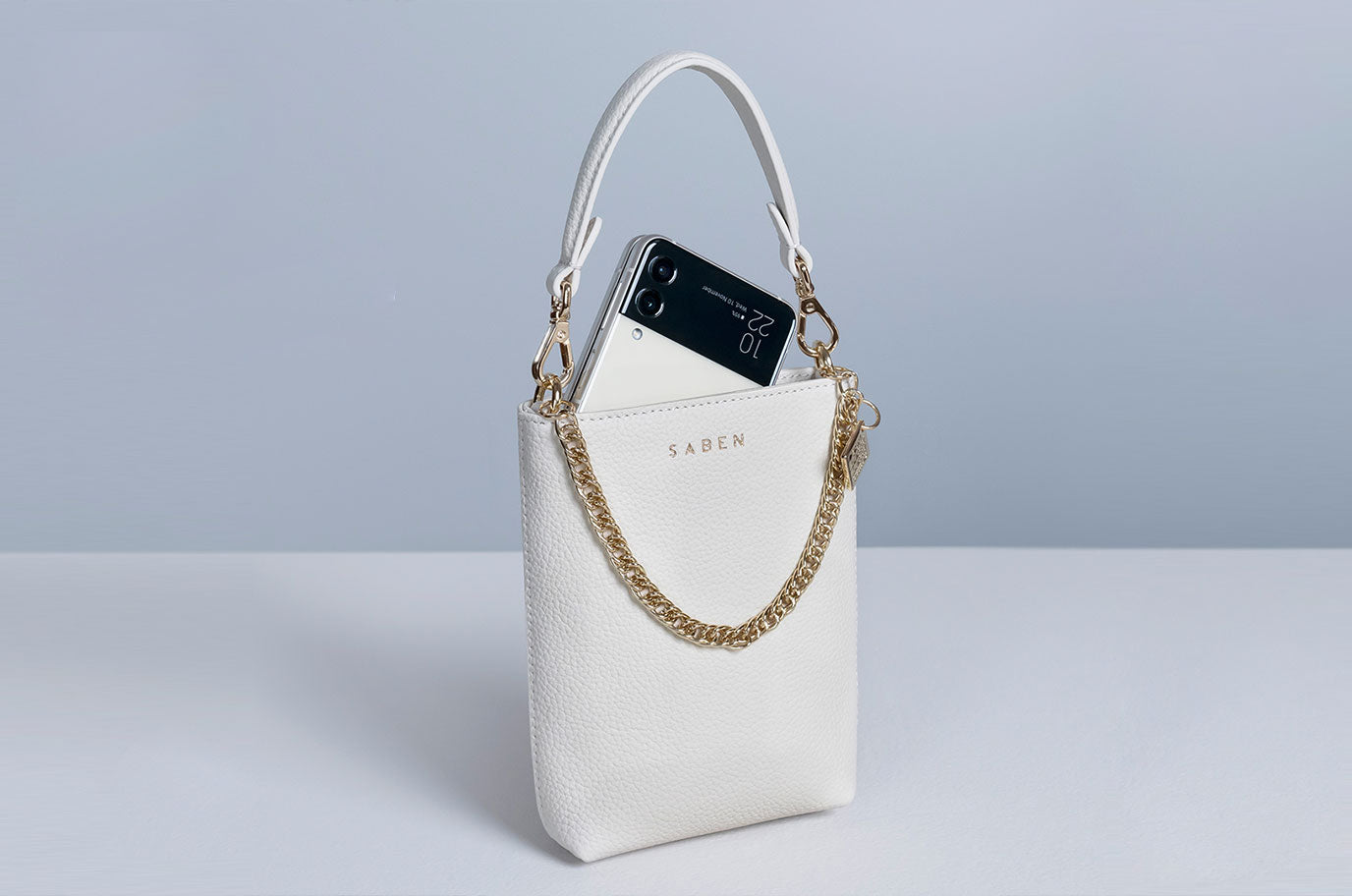 saben and samsung collaboration the sarah handbag for the Galaxy Z Flip3 5G