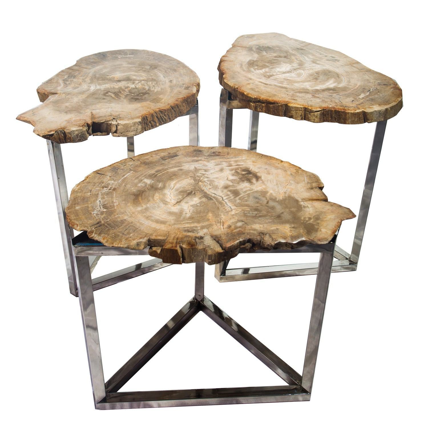 palecek petrified wood table