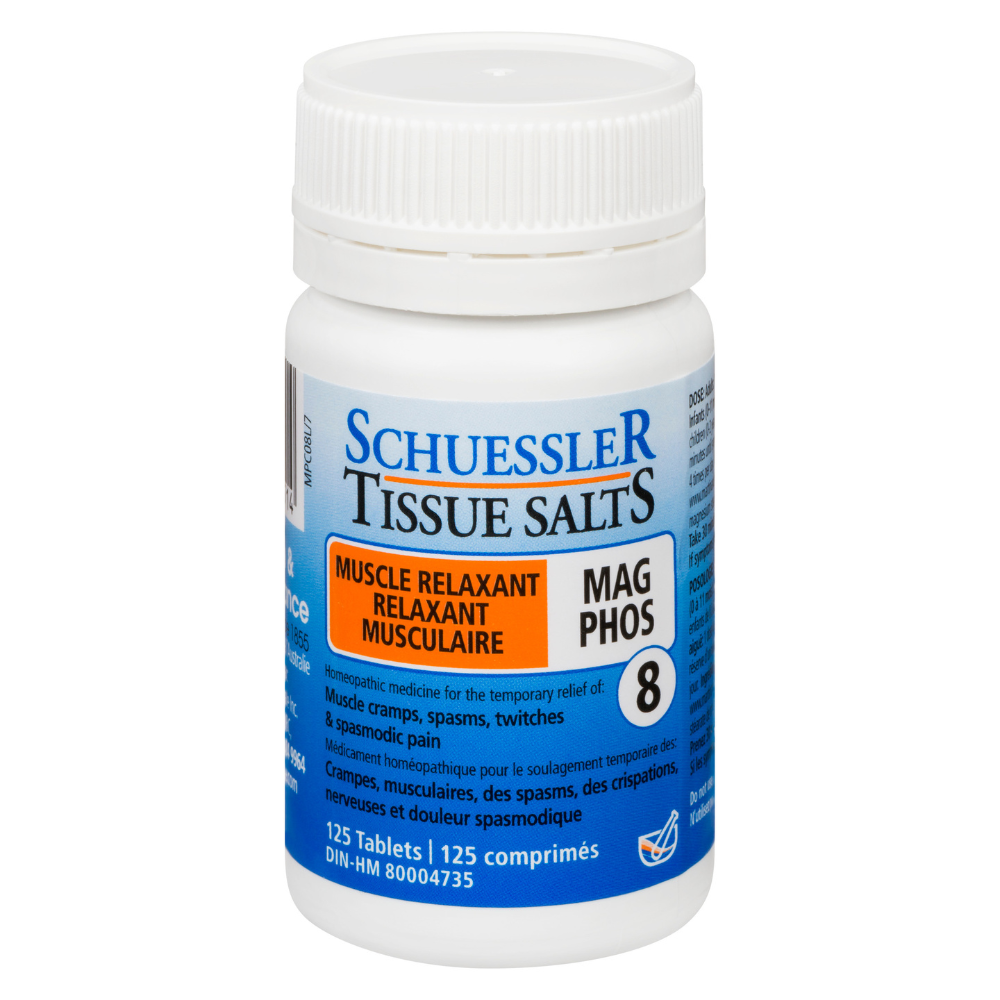 Schuessler Tissue Salts 125 Tablets - MAG PHOS, NO. 8 | MUSCLE RELAXANT - Martin  Pleasance Canada product image