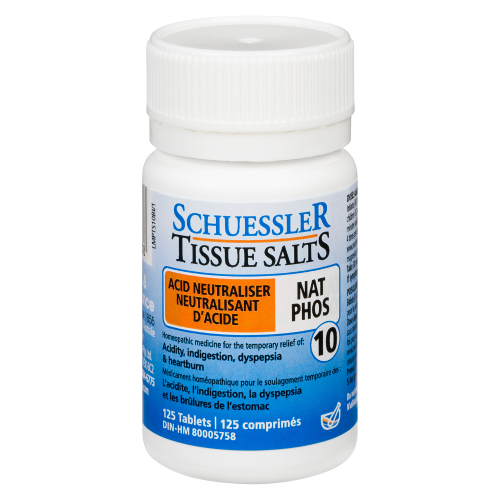 Schuessler Tissue Salts 125 Tablets -   NAT PHOS | NO. 10 - ACID NEUTRALISER - Martin  Pleasance Canada product image