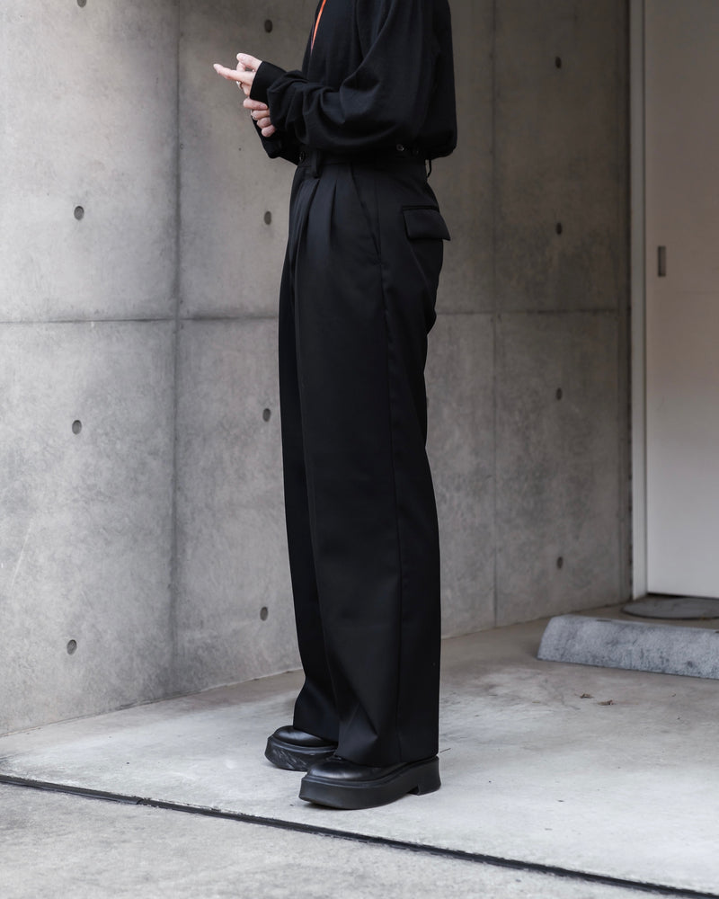 驚きの安さ驚きの安さWOOL GABARDINE 2TUCK WIDE STRAIGHT PANTS