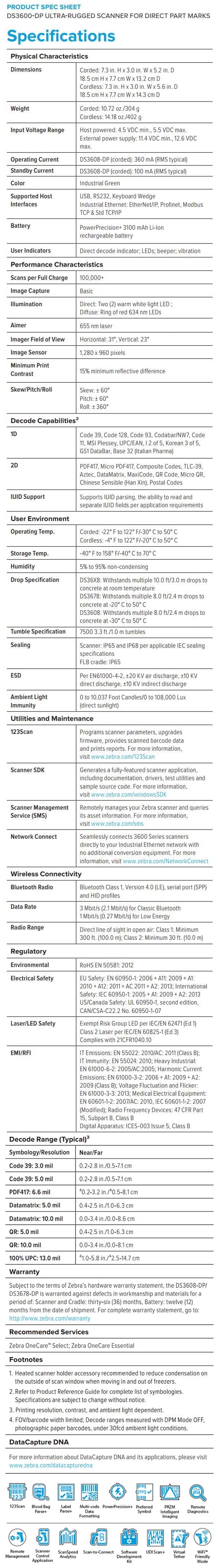 Zebra DS3608-DP_ DS3678-DP data sheet