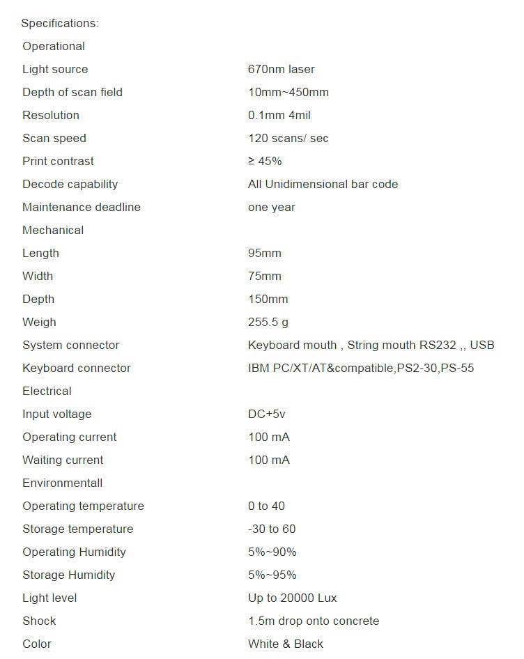 Especificaciones de Scan Hero SL-9000D