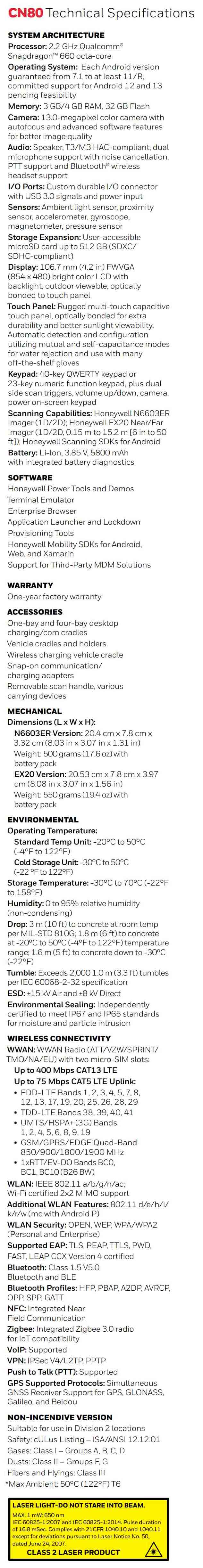 Honeywell CN80 datasheet