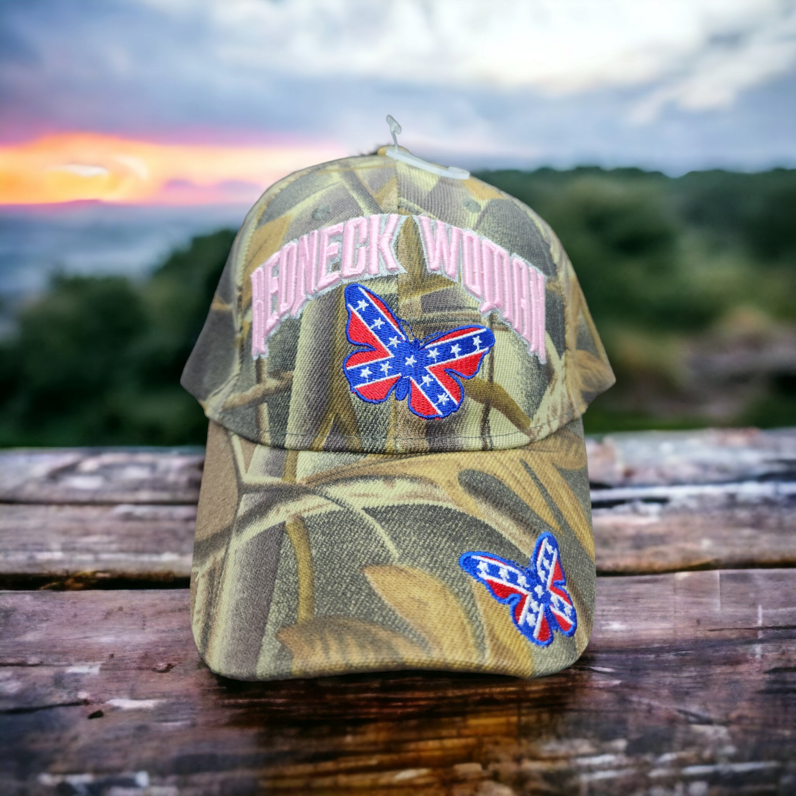 Motorcycle On Rebel Flag Hat