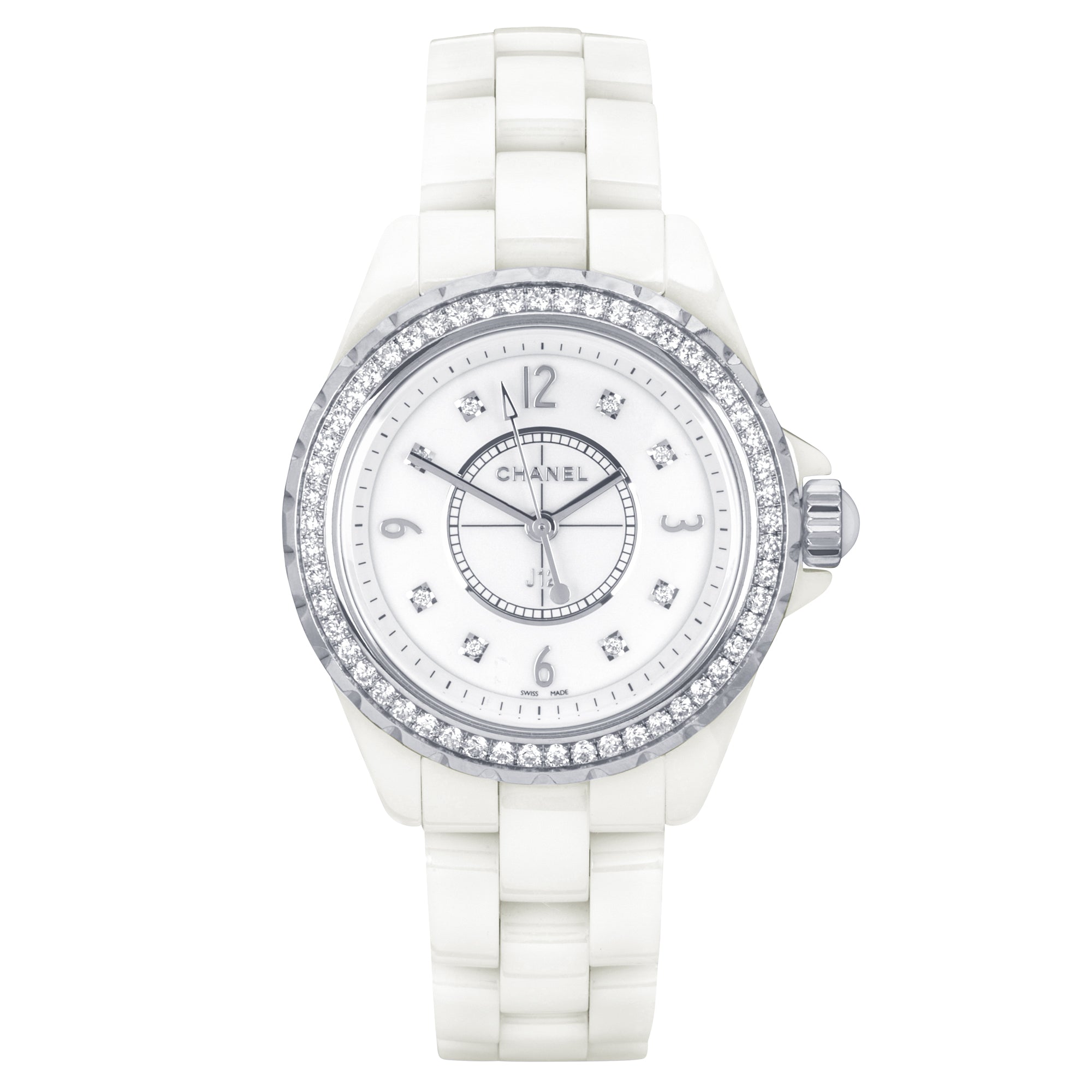 CHANEL J12 33mm Mother of Pearl Diamond Dial Automatic Watch