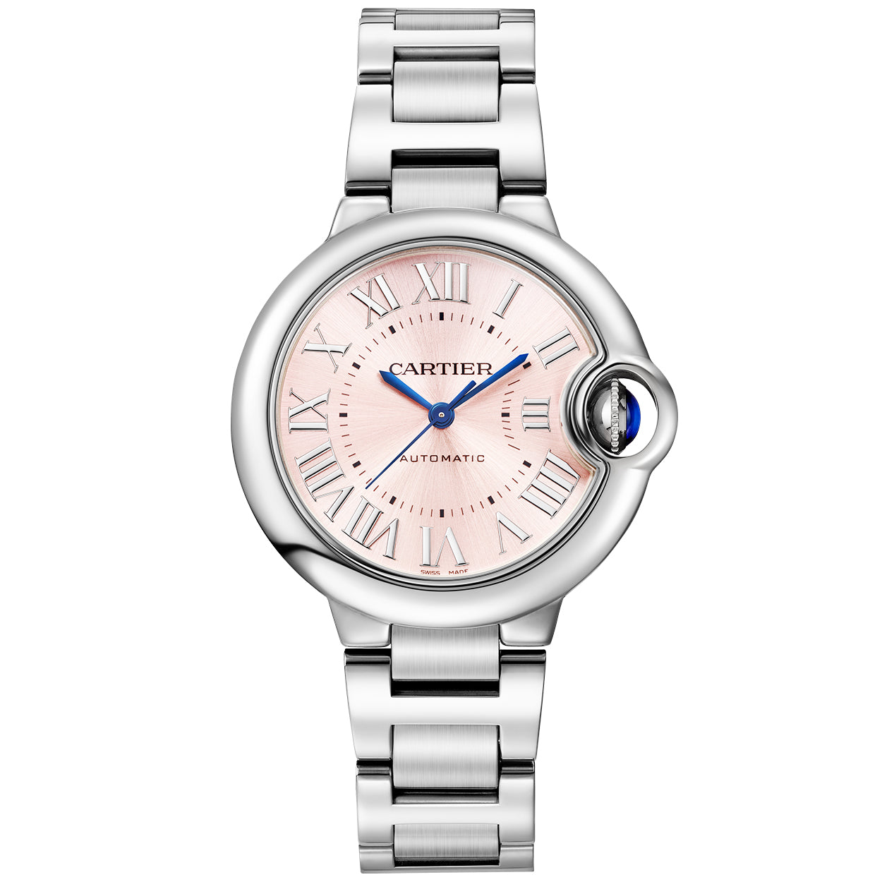 Cartier Ballon Bleu Pink Dial Stainless Steel Automatic Ladies Watch W –  WatchGuyNYC