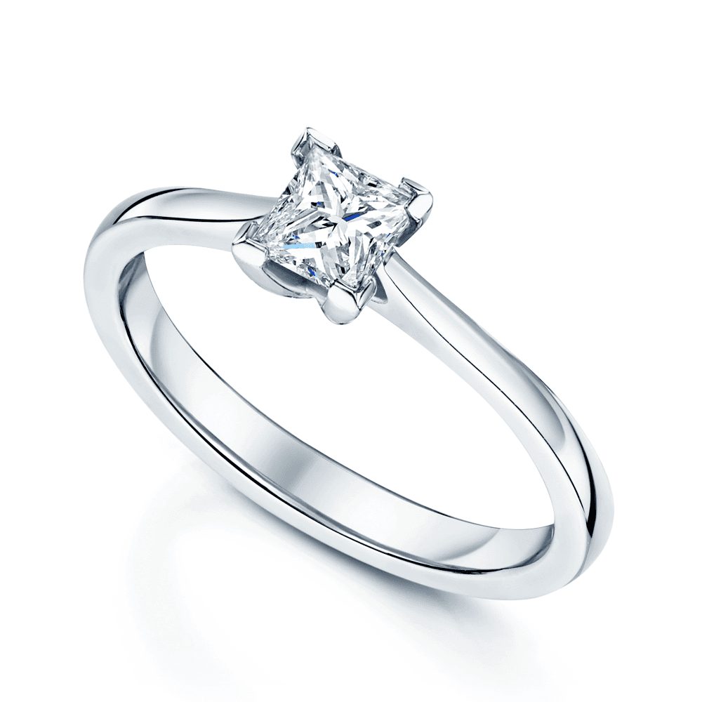 Princess Cut Diamond Four Claw Engagement Ring