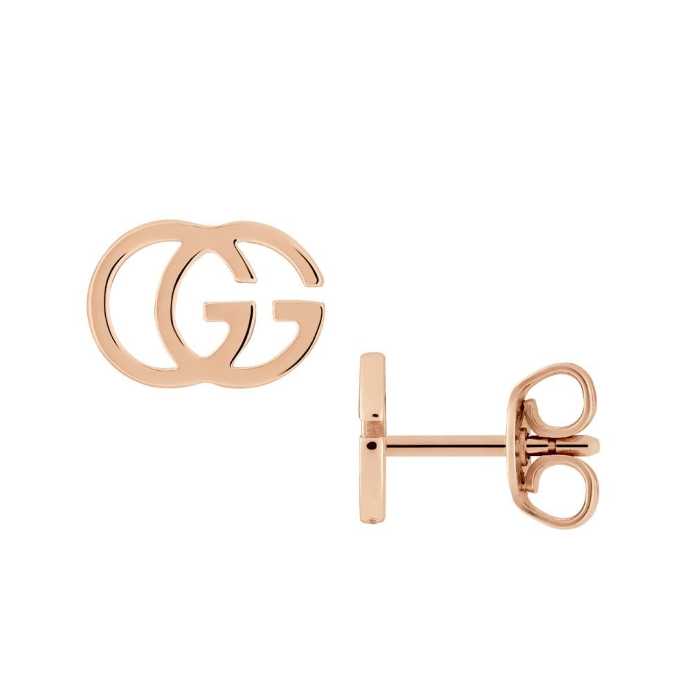 GUCCI 18K Yellow Gold Diamond Running G Earrings 1281923  FASHIONPHILE