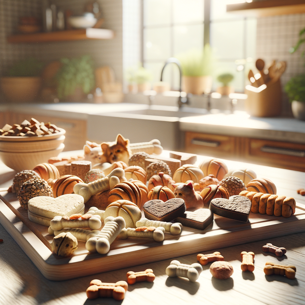Healthy dog treats on a table