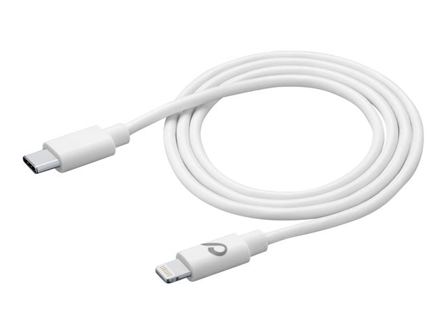 Cellularline USB-C–Lightning-kaapeli, valkoinen (1,2m) – Elekto Oy