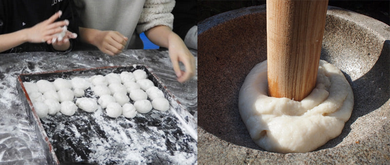 preparación de mochi japonés