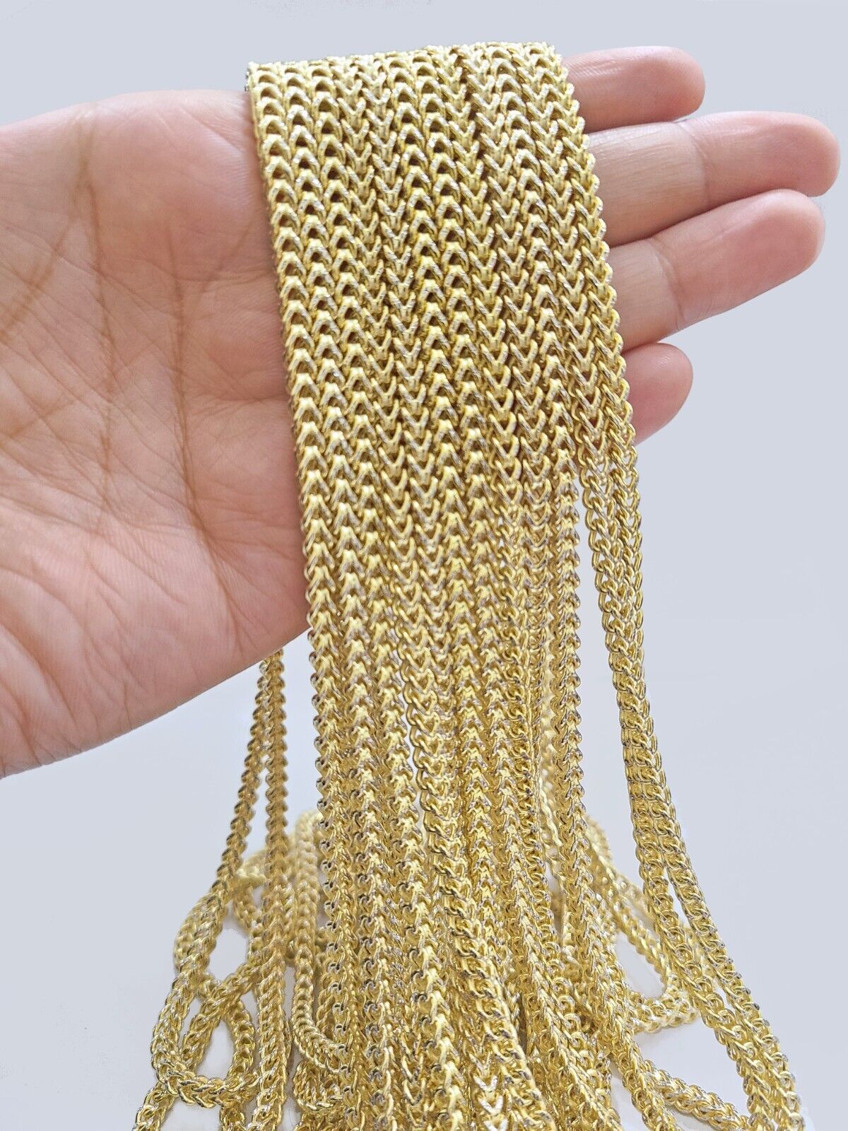 14k Yellow Gold Franco Chain Two-tone Necklace 4mm 20 Inch Diamond Cut 14kt  SALE
