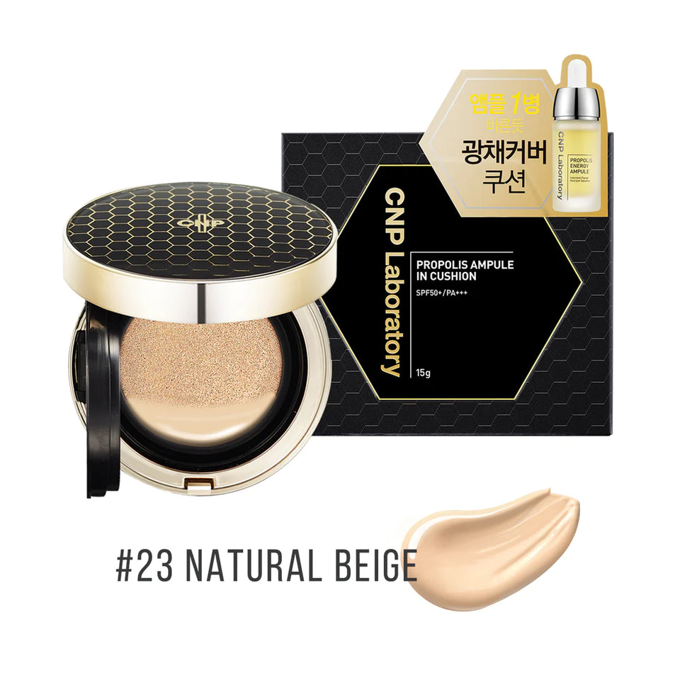 CNP Laboratory - Propolis Ampule In Cushion SPF50+/PA+++ - 2 Pack - #21 Light Beige / 15g - Cushions - Detail 4