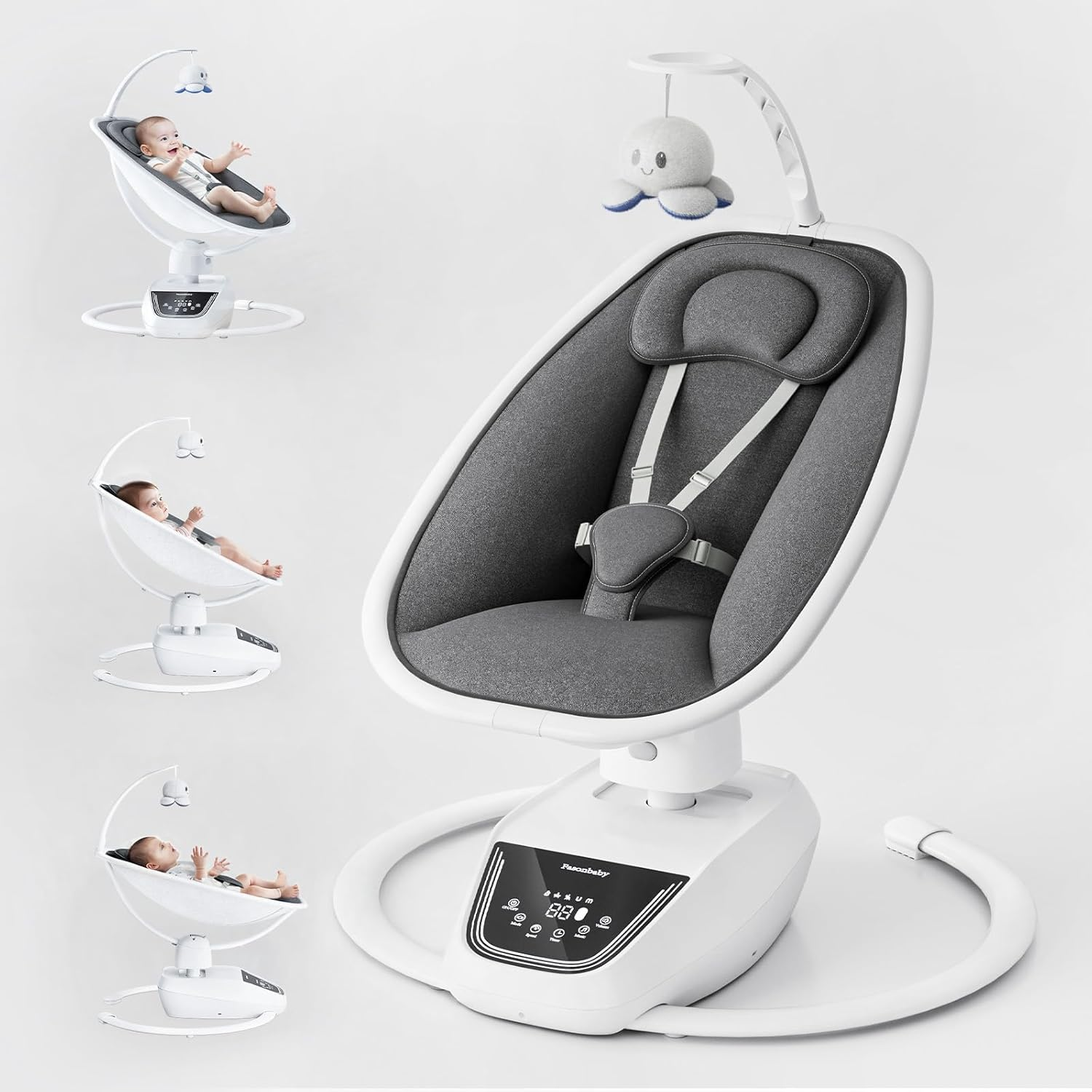 Baby Swing, Multi-Motion Baby Swing, Baby Swings for Infants, Bluetooth Enabled with 5 Unique Motions(White)