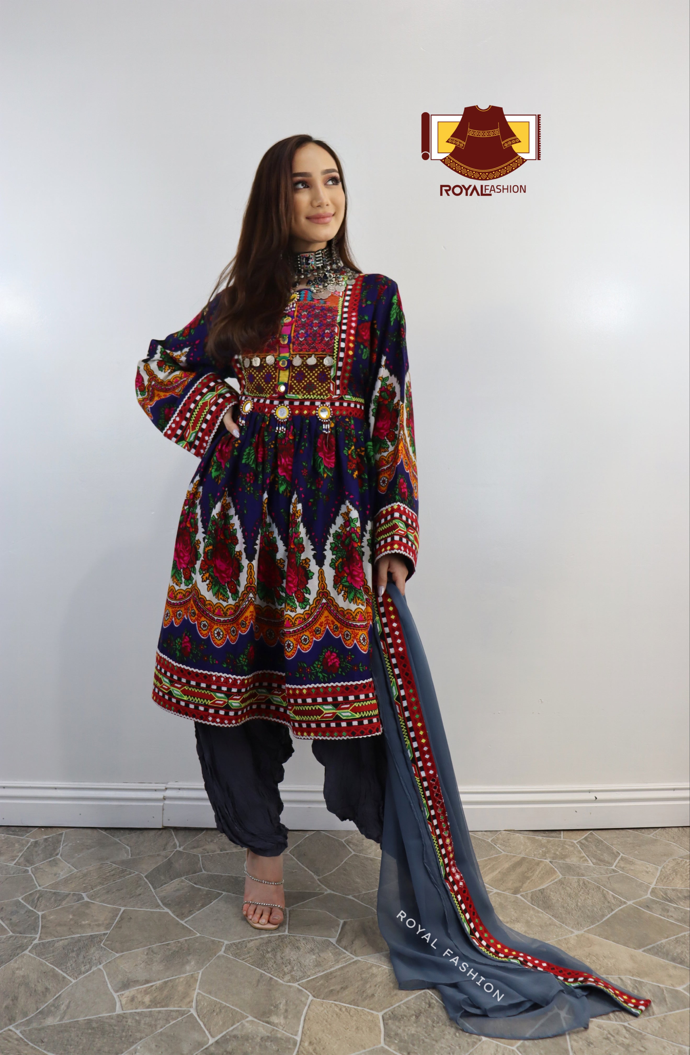 Charma Azure Afghan Dress - Seengar.com - Seengar Fashion