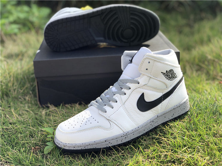 NIKE Air Jordan 1 AJ1 Sport Shoes White cement