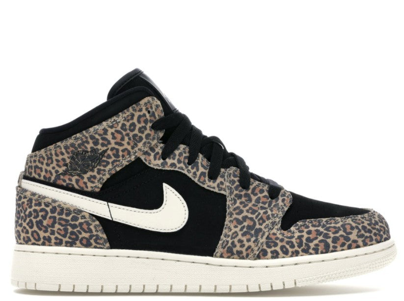 Air Jordan 1 Mid SE 'Leopard / Cheetah' (GS)