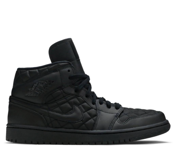 Air Jordan 1 Mid Quilted 'Black' Women's