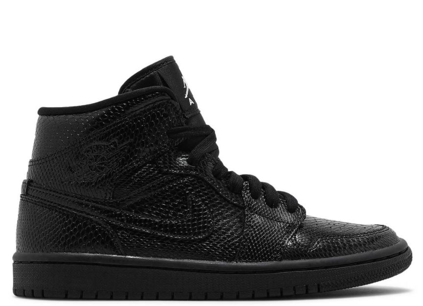 Air Jordan 1 Mid 'Black Snakeskin' Women's