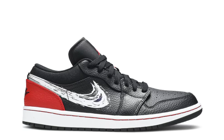 Air Jordan 1 Low SE 'Brushstroke Swoosh Black'