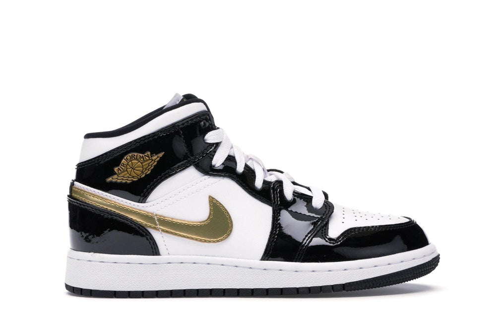 Air Jordan 1 Mid SE 'Patent Metallic Gold' (GS)