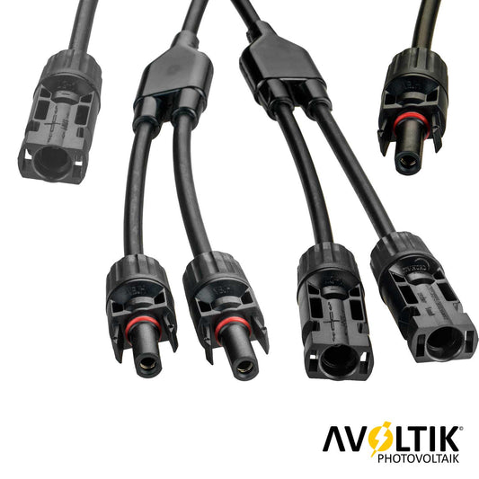 2m Solarkabel Verlängerungskabel MC4 Stecker Original schwarz 4 mm² –  Balkonkraftwerk-Express