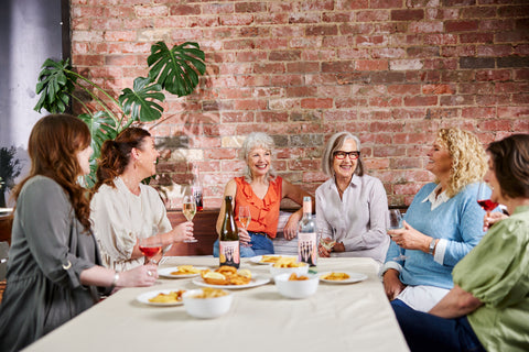 Women dining outside