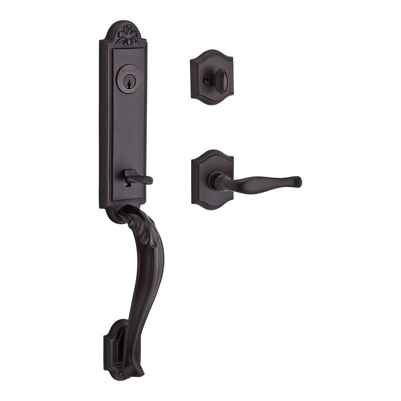 Baldwin SC.ELIXDEC.R.TAR.112 Single Cylinder Elizabeth Handleset Right Hand Decorative Lever & Traditional Arch Rose Venetian Bronze