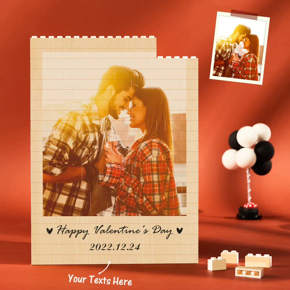 Custom Building Block Puzzle Vertical Building Photo Brick Happy Valentine's Day - BuildingPuzzleAU product image