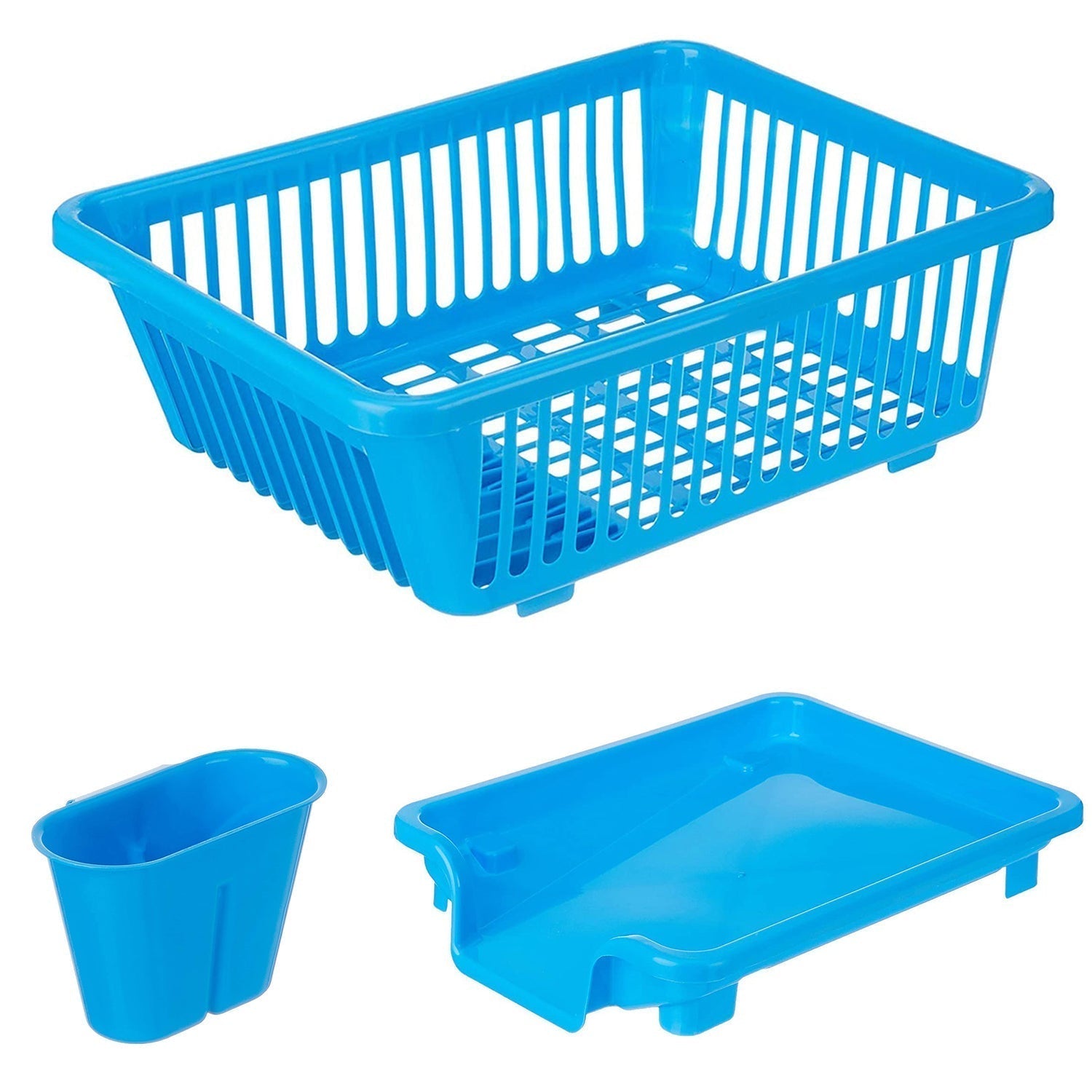 brown plastic dish drainer