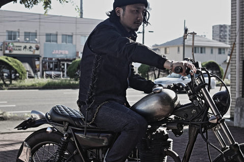 Rompi denim pengendara motor 3 ③