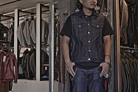 Rompi denim pengendara motor 3 ②