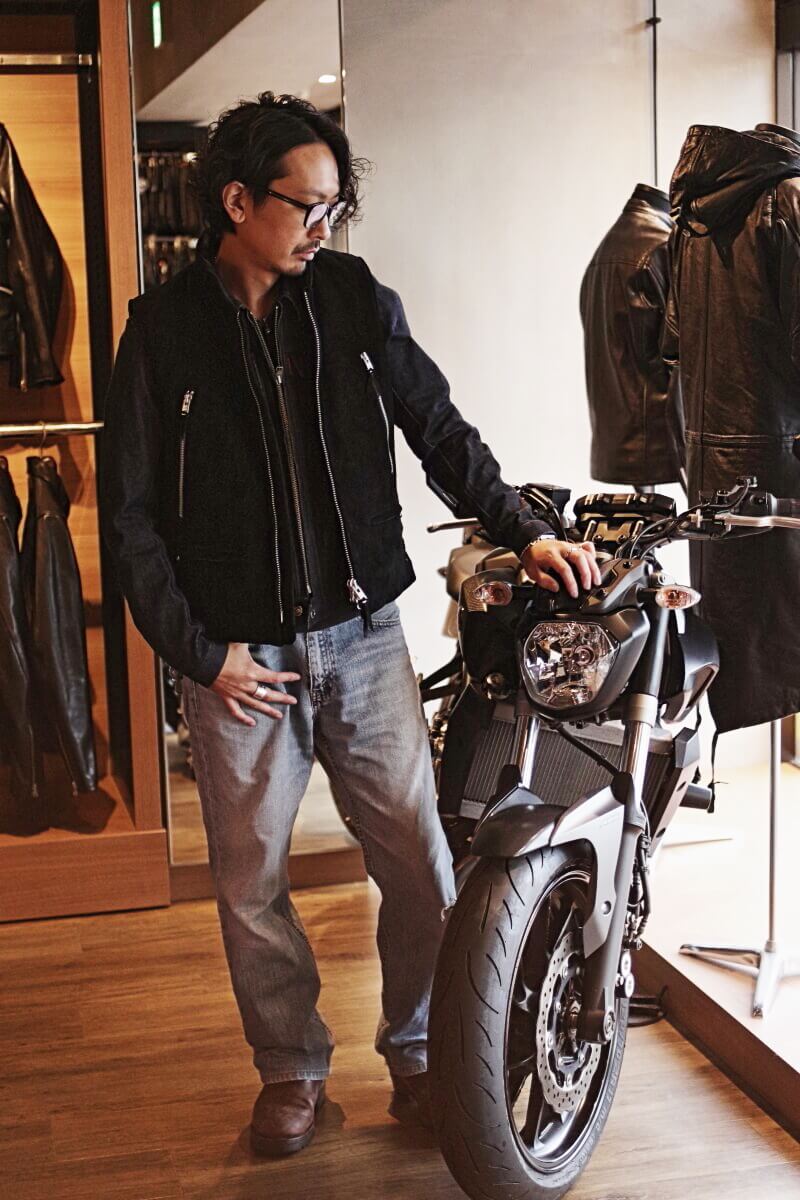 Leder Down Weste x Denim jkt