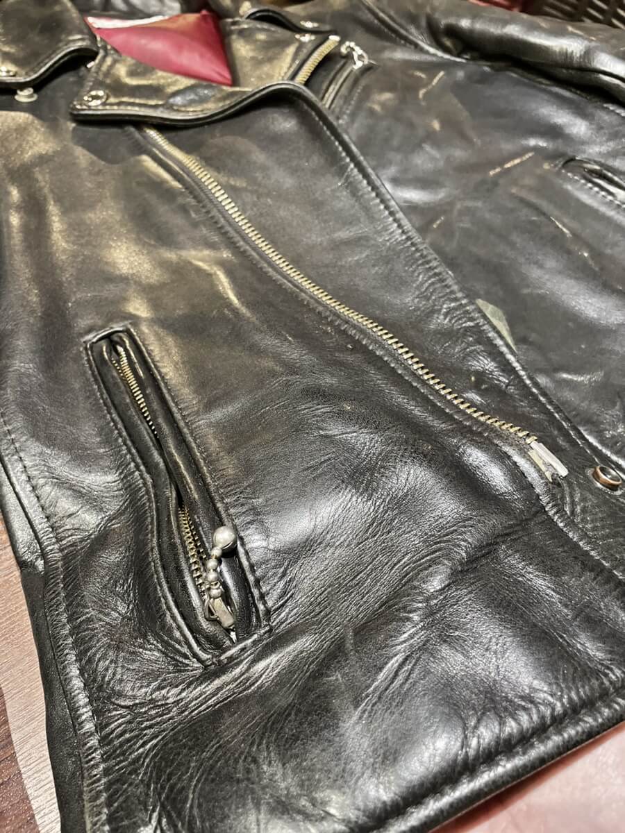 Custom made_Leather jacket_Ageing_Hem_Wrinkles