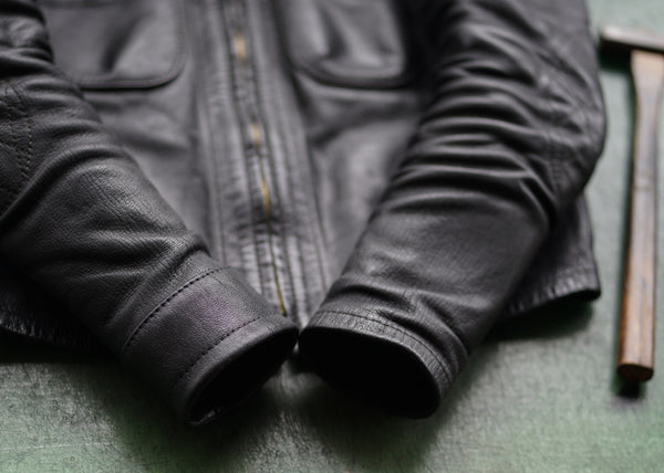 repaired leather jacket