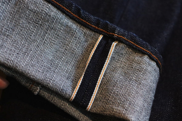 Denim orange selvedge from Kojima, Okayama Prefecture