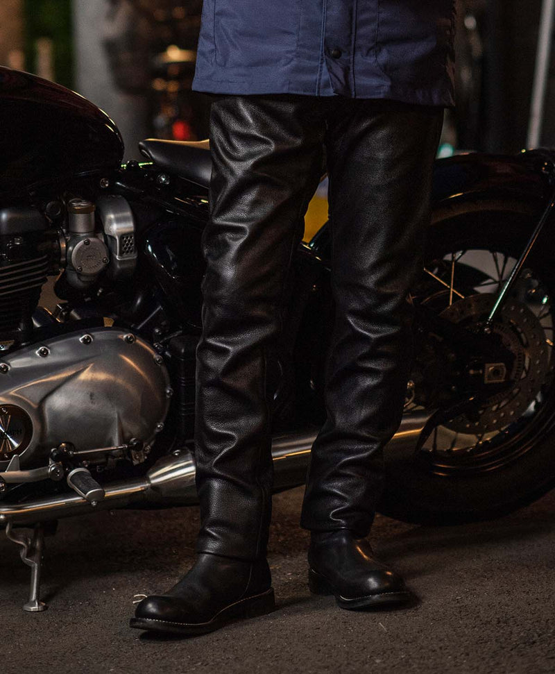 LEATHER SLIM PANTS / ブラック – カドヤ公式オンラインショップ