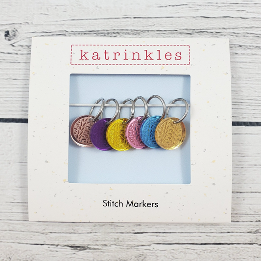 Katrinkles Wood Stitch Markers, Increase/Decrease – Wool and Company
